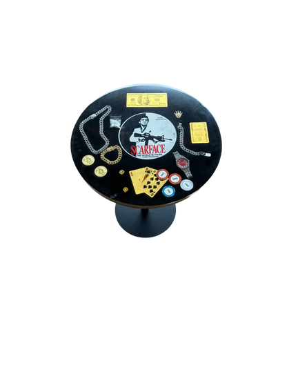 Scarface Tisch – Tony Montana Design mit Bling Uhr, Gold & Pokerstyle