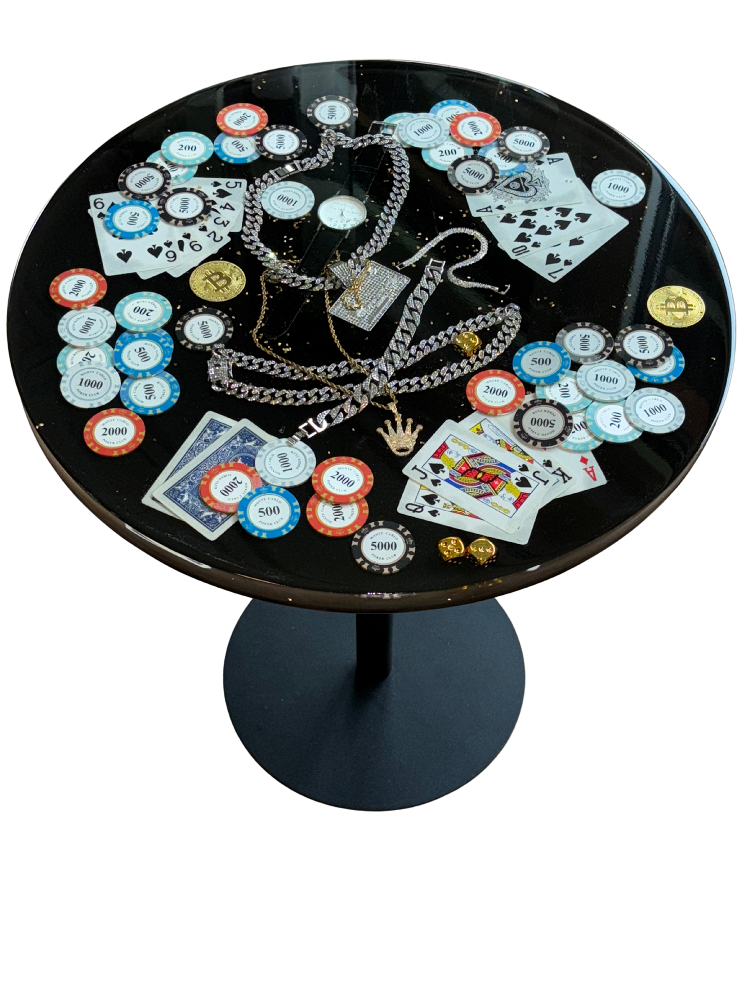 Monte Carlo High Stakes Poker Tisch silber – Luxus Design Edition