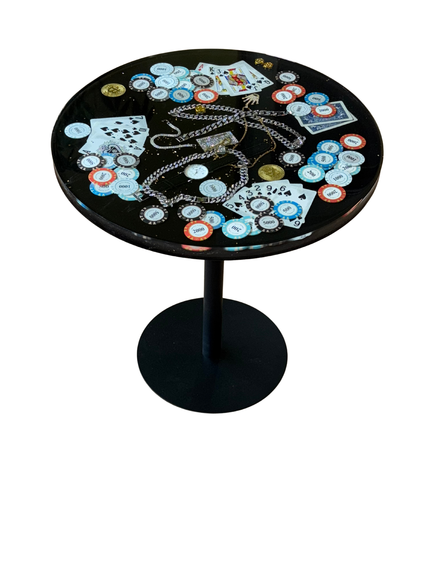 Monte Carlo High Stakes Poker Tisch silber – Luxus Design Edition