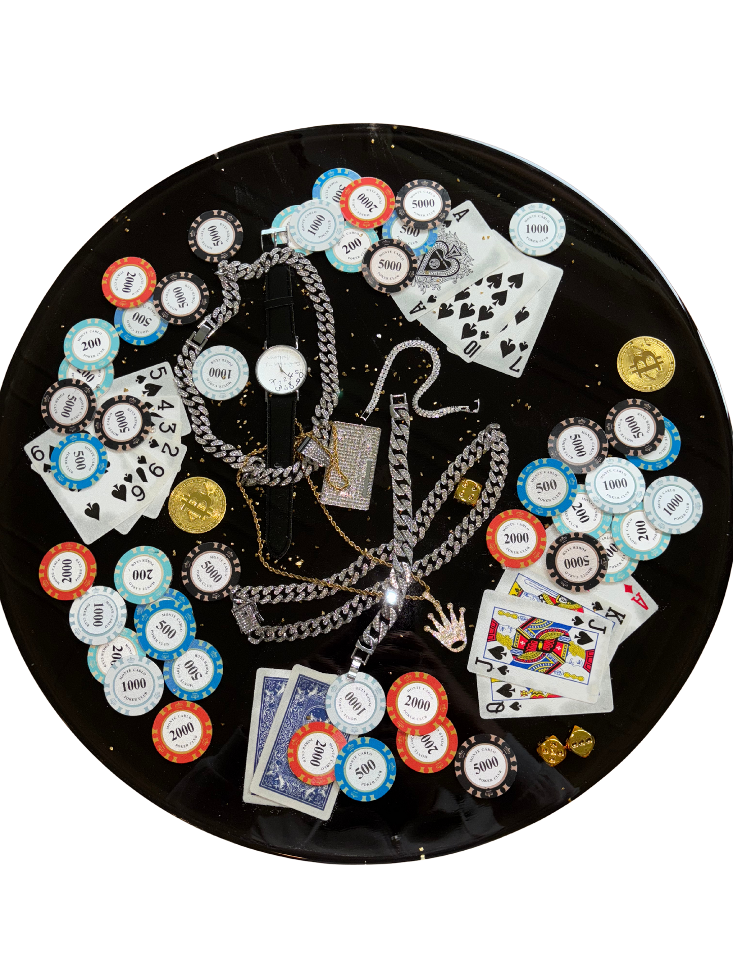 Monte Carlo High Stakes Poker Tisch silber – Luxus Design Edition