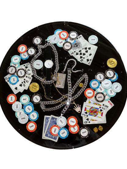 Monte Carlo High Stakes Poker Tisch silber – Luxus Design Edition