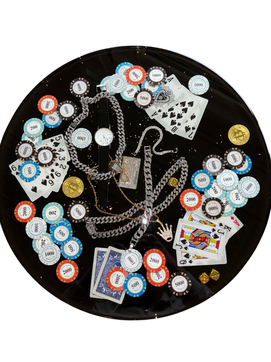 Monte Carlo High Stakes Poker Tisch silber – Luxus Design Edition