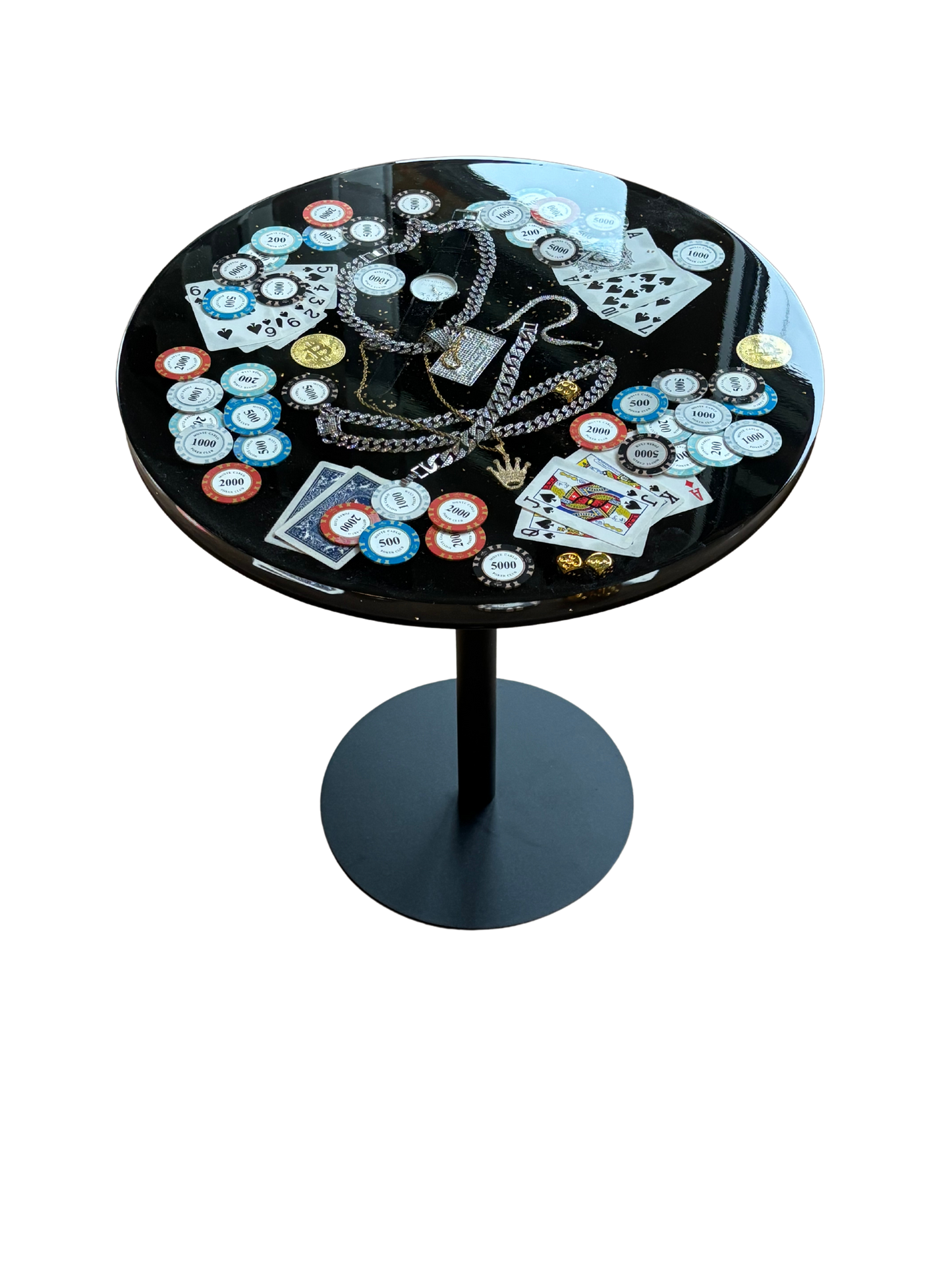 Monte Carlo High Stakes Poker Tisch silber – Luxus Design Edition