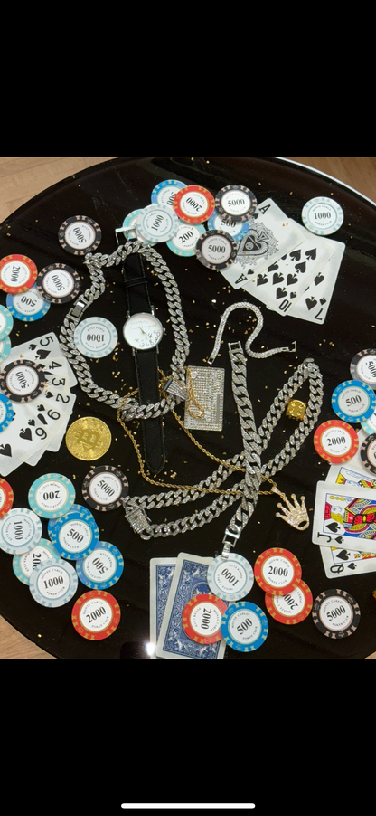 Monte Carlo High Stakes Poker Tisch silber – Luxus Design Edition