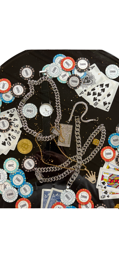 Monte Carlo High Stakes Poker Tisch silber – Luxus Design Edition