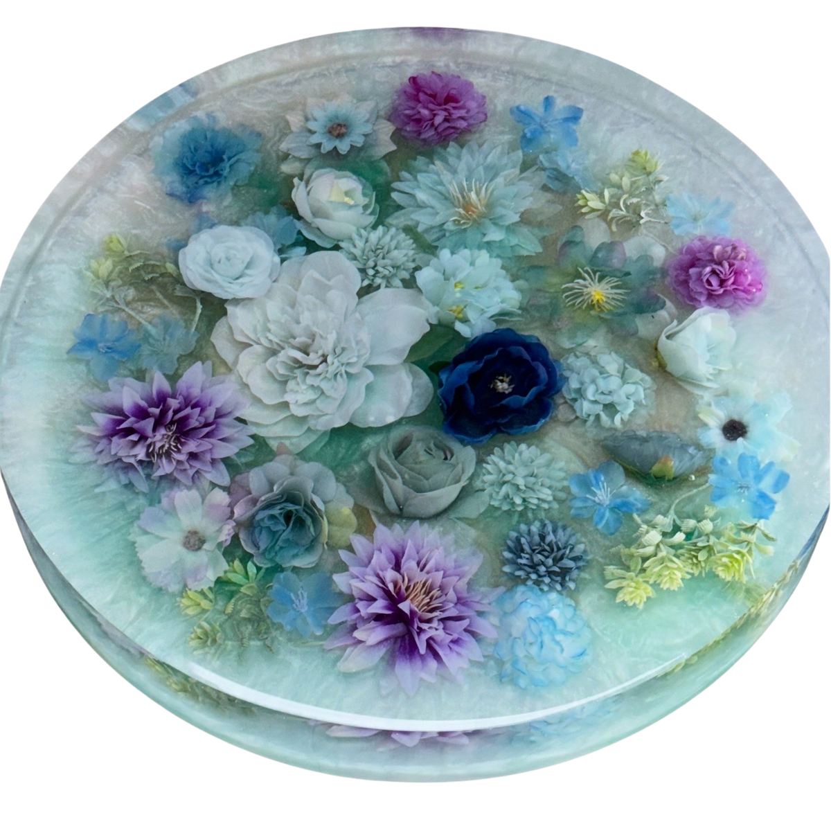 "Frozen Garden" – Handgemachter Blumentisch mit 3D-Effekt