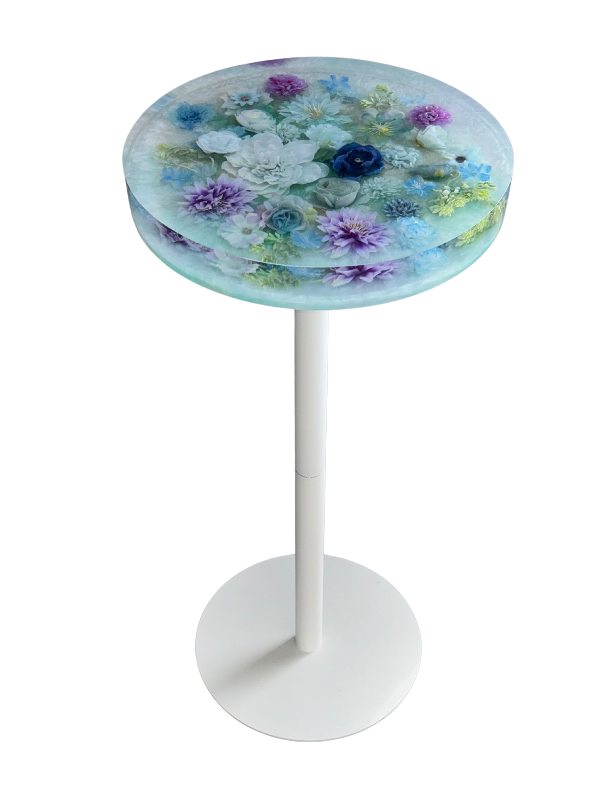"Frozen Garden" – Handgemachter Blumentisch mit 3D-Effekt