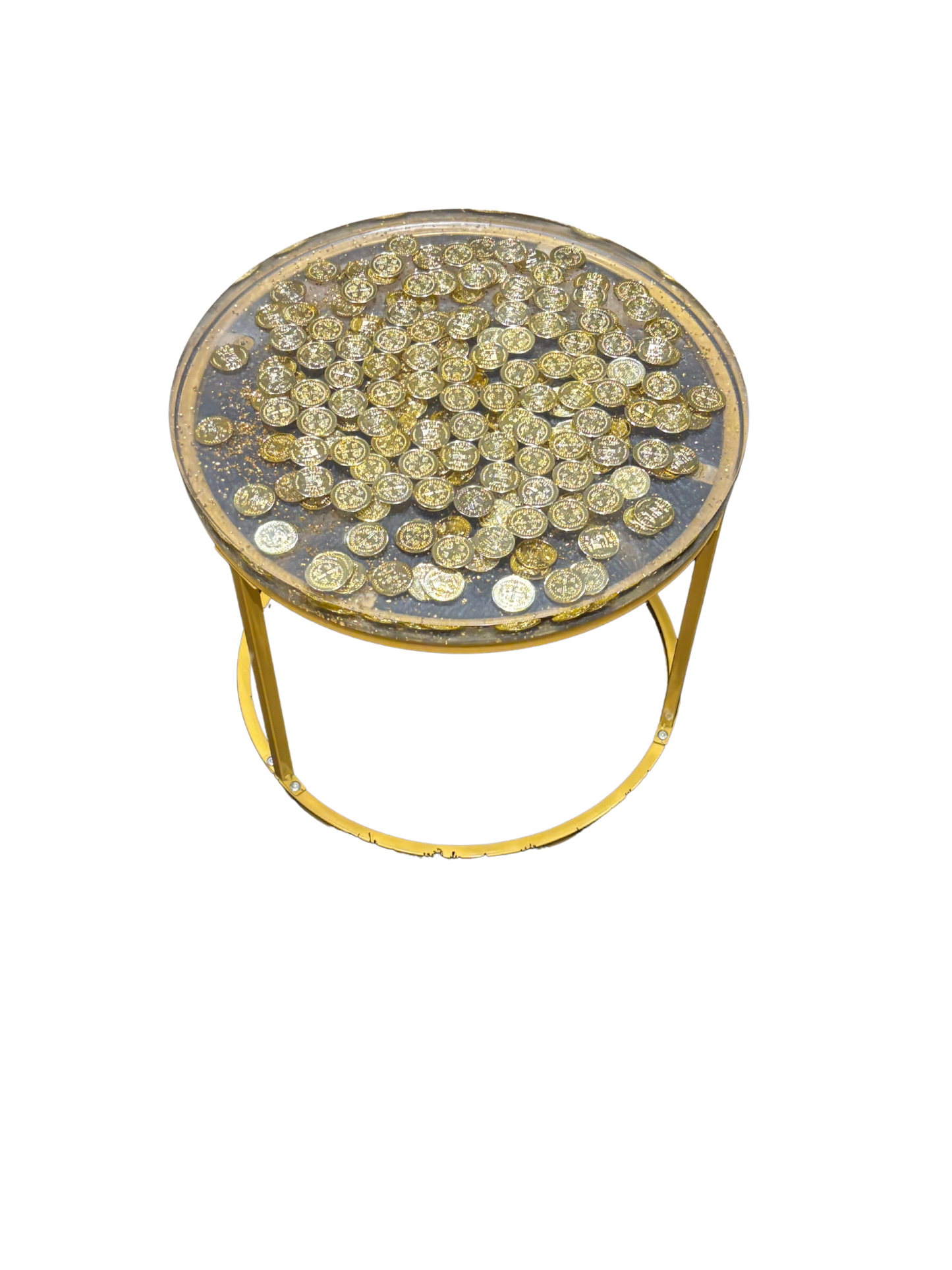 Gold Coin Table – Glänzender Luxus im Epoxidharz-Design