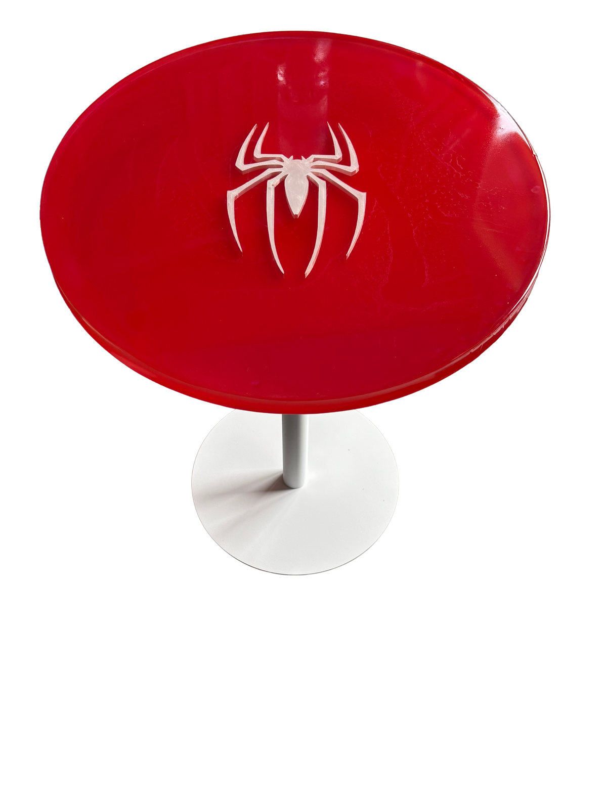 "Spider Instinct – Designer-Tisch in Rot & Weiß"