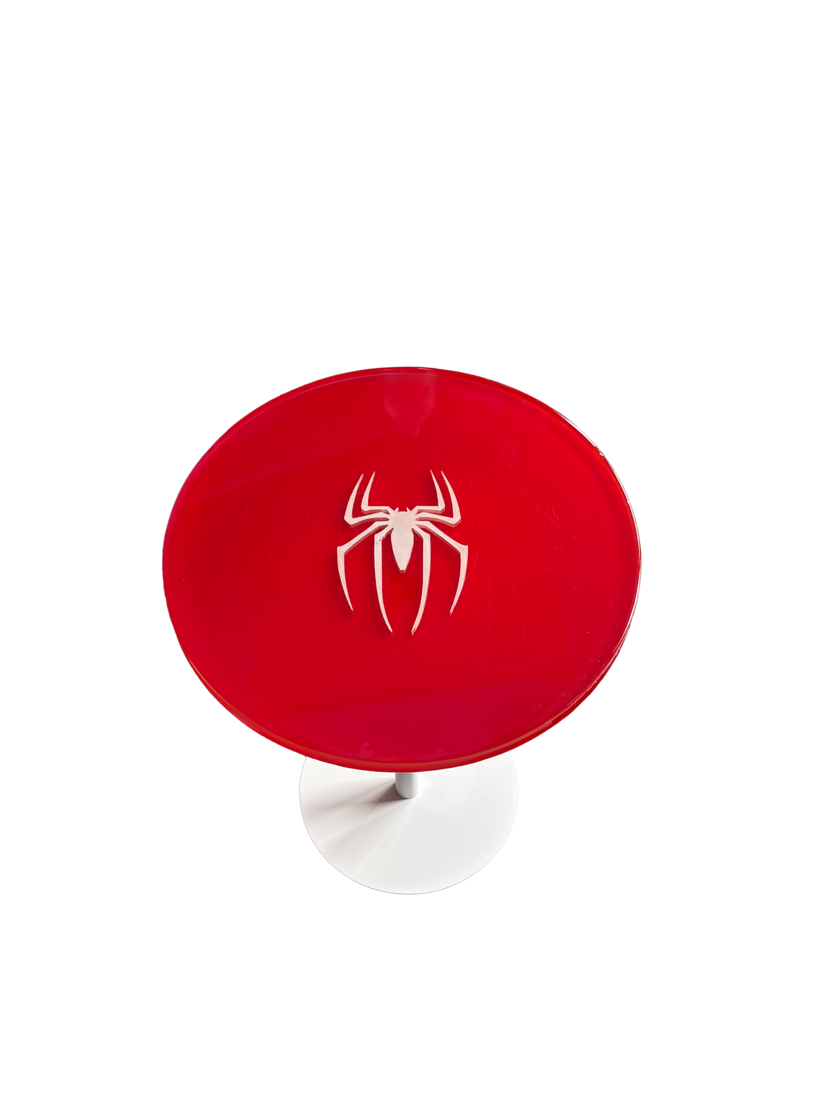 "Spider Instinct – Designer-Tisch in Rot & Weiß"