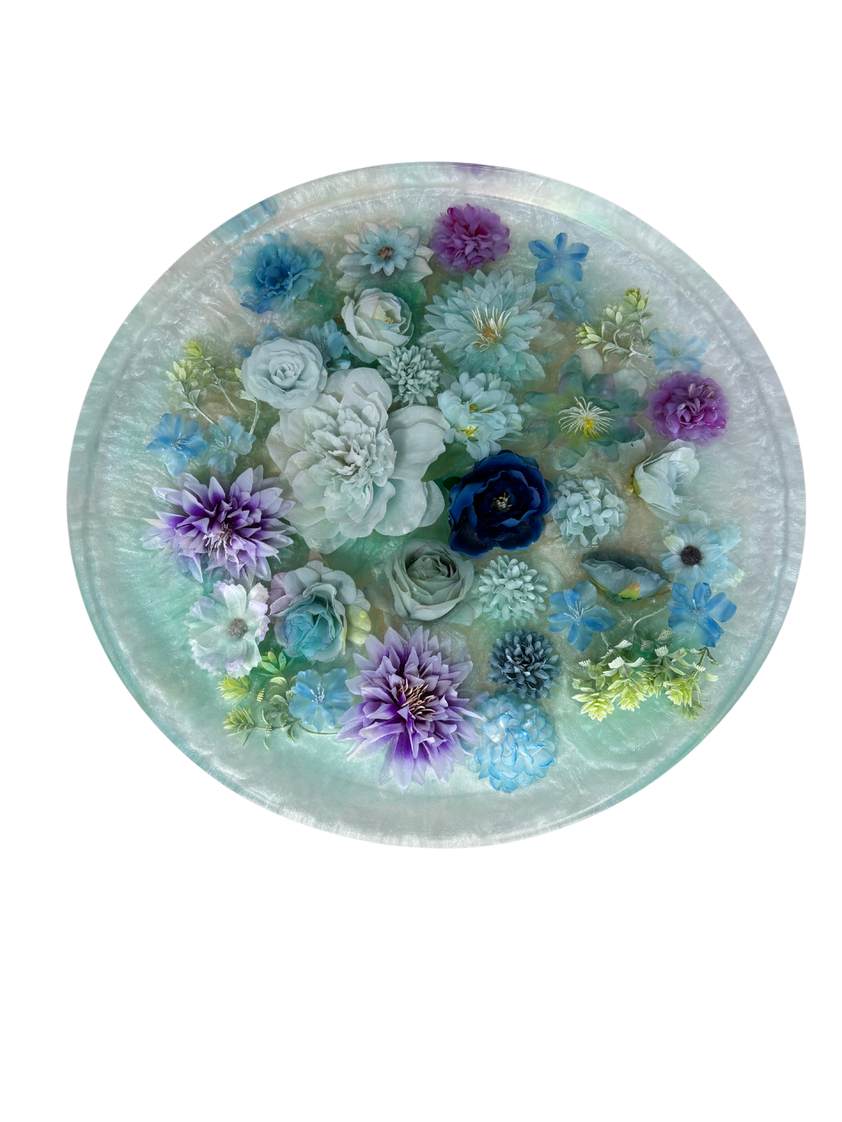 "Frozen Garden" – Handgemachter Blumentisch mit 3D-Effekt