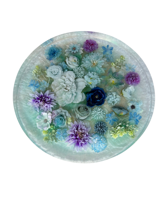 "Frozen Garden" – Handgemachter Blumentisch mit 3D-Effekt